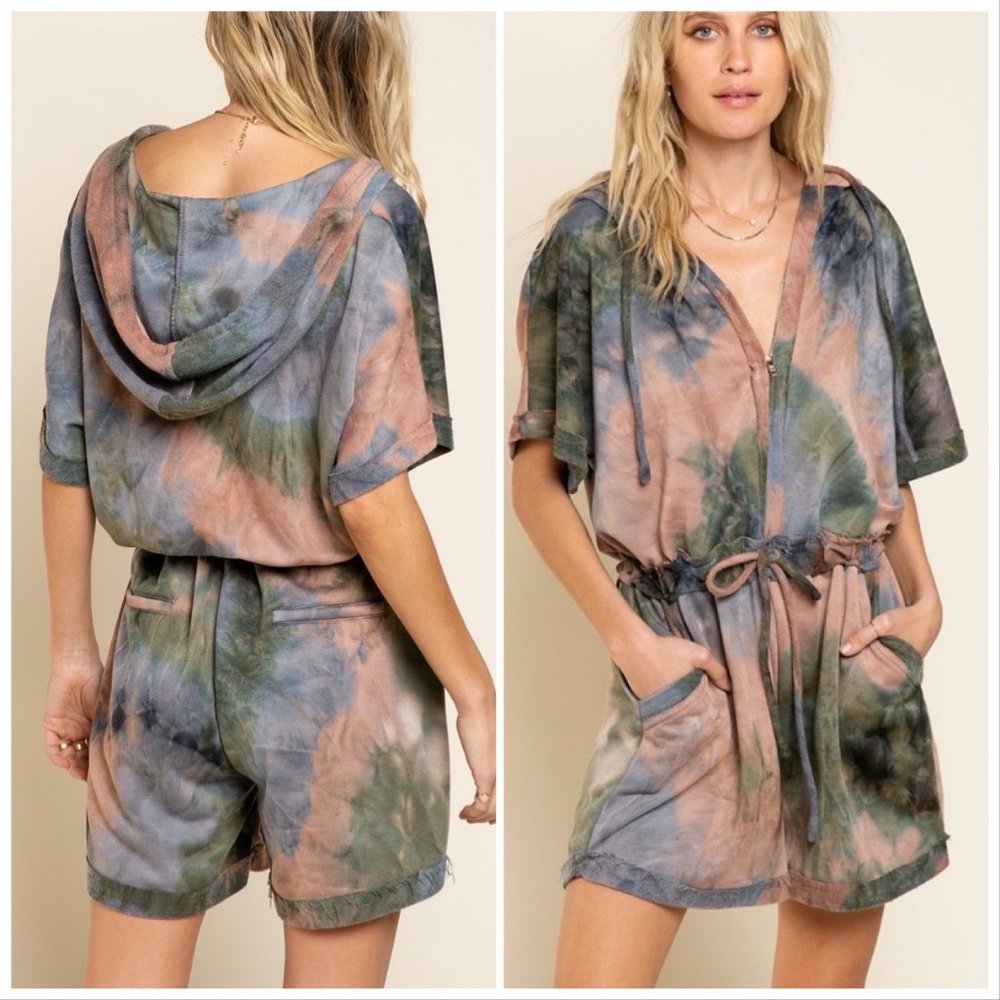 POL Earth Palette Hooded Lounge Romper - Picture 5 of 14